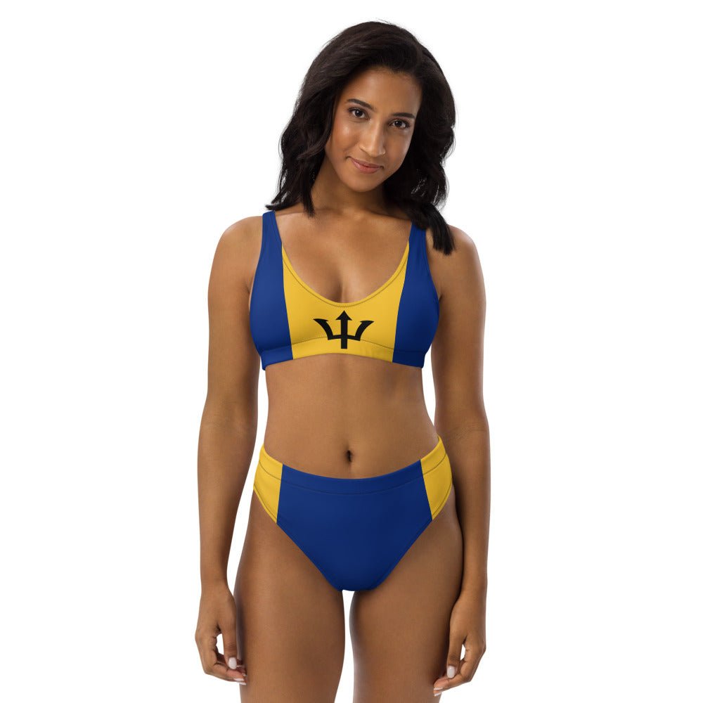 Barbados Flag high waisted bikini Conscious Apparel Store