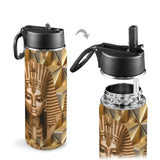 African Queen Insulated Water Bottle with Straw Lid (18oz) - Conscious Apparel Store