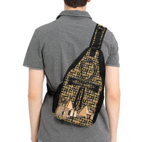 Ankh Cross Hieroglyphics (Black) Casual Chest Bag (6 Colors Available) - Conscious Apparel Store