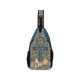 Ankh Cross Hieroglyphics (Blue) Casual Chest Bag (6 Colors Available) - Conscious Apparel Store