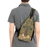 Ankh Cross Hieroglyphics (Olive) Casual Chest Bag (6 Colors Available) - Conscious Apparel Store