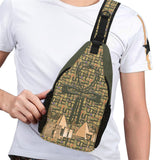 Ankh Cross Hieroglyphics (Olive) Casual Chest Bag (6 Colors Available) - Conscious Apparel Store