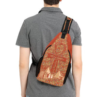 Ankh Cross Hieroglyphics (Red - Rust) Casual Chest Bag (6 Colors Available) - Conscious Apparel Store