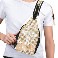 Ankh Cross Hieroglyphics (White) Casual Chest Bag (6 Colors Available) - Conscious Apparel Store