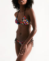 Antigua & Barbuda Flag Camo Women's All - Over Print Triangle String Bikini - Conscious Apparel Store