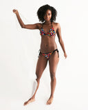 Antigua & Barbuda Flag Camo Women's All - Over Print Triangle String Bikini - Conscious Apparel Store