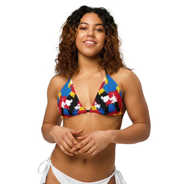 Antigua Flag Camo recycled string bikini top - Conscious Apparel Store