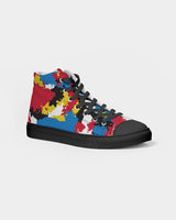 Antigua Flag Camo Women's Hightop Canvas Shoe  - Black (Available options: Men/Women) - Conscious Apparel Store