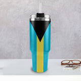 Bahamas Flag 40oz Tumbler with Black Handle - Conscious Apparel Store