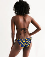 Barbados Flag Camo Women's All - Over Print Triangle String Bikini - Conscious Apparel Store