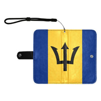 Barbados Flag Flip Leather Purse for Mobile Phone/Large - Conscious Apparel Store