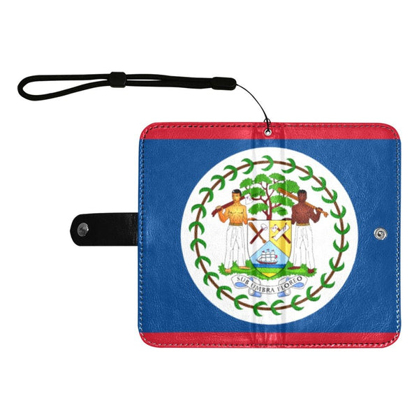 Belize Flag Flip Leather Purse for Mobile Phone/Large - Conscious Apparel Store