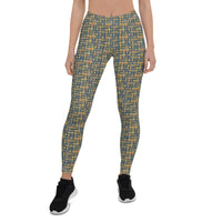 Blue Hieroglyphics Leggings - Conscious Apparel Store