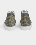 Blue Hieroglyphics Men's Hightop Canvas Shoe - Conscious Apparel Store