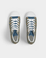 Blue Hieroglyphics Men's Hightop Canvas Shoe - Conscious Apparel Store