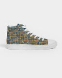 Blue Hieroglyphics Men's Hightop Canvas Shoe - Conscious Apparel Store