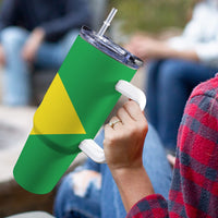 Brazil Flag 40oz Tumbler with White Handle - Conscious Apparel Store