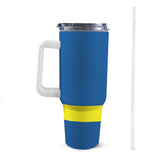 Curacao Flag 40oz Tumbler with White Handle - Conscious Apparel Store