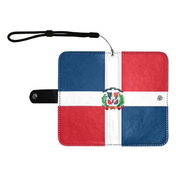 Dominican Republic Flag Flip Leather Purse for Mobile Phone/Large - Conscious Apparel Store