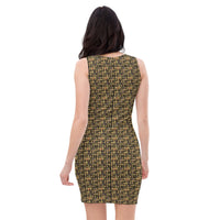 Egyptian Ankh Cross (Black) Bodycon Dress - Conscious Apparel Store