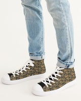 Egyptian Hieroglyphics Nubia Men's Hightop Canvas Shoe - Conscious Apparel Store