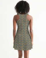 Egyptian Hieroglyphics Racerback Dress (Blue) - Conscious Apparel Store