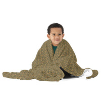 Egyptian Hieroglyphics Throw Blanket (Olive) - Conscious Apparel Store