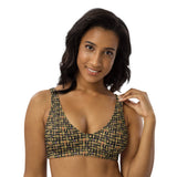 Egyptian Hieroglyphs (Black) padded bikini top (6 Colors Available) - Conscious Apparel Store