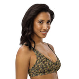 Egyptian Hieroglyphs (Black) padded bikini top (6 Colors Available) - Conscious Apparel Store