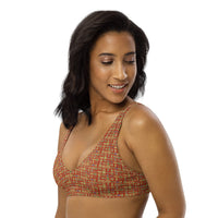 Egyptian Hieroglyphs (Red - Rust) padded bikini top (6 Colors Available) - Conscious Apparel Store