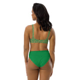 Egyptian Hieroglyphs Subliminal Ankh Cross high - waisted bikini (Green) (6 Colors Available) - Conscious Apparel Store