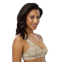 Egyptian Hieroglyphs (White) padded bikini top (6 Colors Available) - Conscious Apparel Store