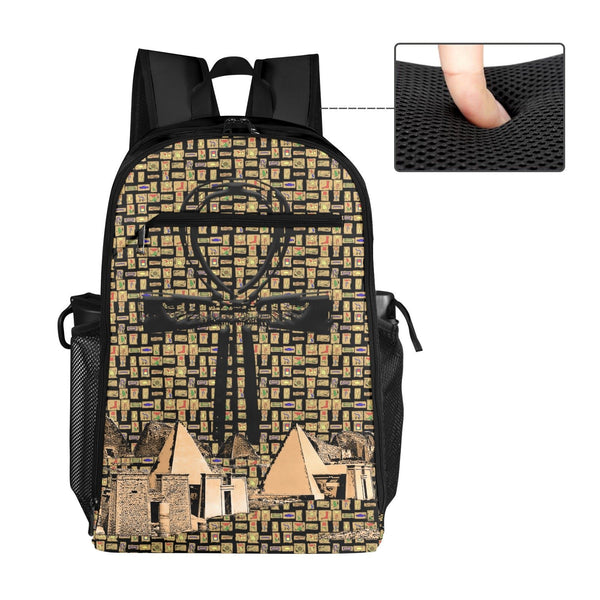 Egyptian Nubia Ankh Cross (Black) Sports Backpack (6 Colors Available) - Conscious Apparel Store