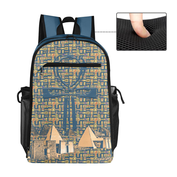 Egyptian Nubia Ankh Cross (Blue) Sports Backpack (6 Colors Available) - Conscious Apparel Store