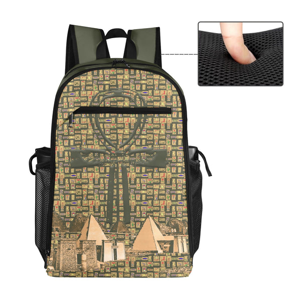 Egyptian Nubia Ankh Cross (Olive) Sports Backpack (6 Colors Available) - Conscious Apparel Store