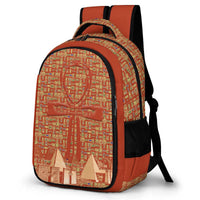 Egyptian Nubia Ankh Cross (Red - Rust) Casual Backpack (6 Colors Available) - Conscious Apparel Store