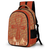 Egyptian Nubia Ankh Cross (Red - Rust) Casual Backpack (6 Colors Available) - Conscious Apparel Store