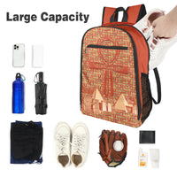 Egyptian Nubia Ankh Cross (Red - Rust) Sports Backpack (6 Colors Available) - Conscious Apparel Store