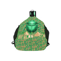 Egyptian Nubia Scarab (Green) Casual Chest Bag (6 Colors Available) - Conscious Apparel Store