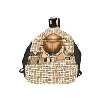 Egyptian Nubia Scarab (White) Casual Chest Bag (6 Colors Available) - Conscious Apparel Store