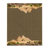 Egyptian Pyramids Hieroglyphics Throw Blanket (Black) - Conscious Apparel Store