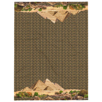 Egyptian Pyramids Hieroglyphics Throw Blanket (Black) - Conscious Apparel Store