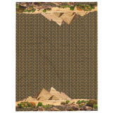 Egyptian Pyramids Hieroglyphics Throw Blanket (Black) - Conscious Apparel Store