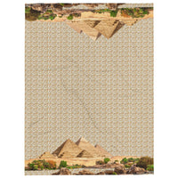 Egyptian Pyramids Hieroglyphics Throw Blanket (White) - Conscious Apparel Store