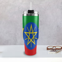 Ethiopia Flag 40oz Tumbler with Black Handle - Conscious Apparel Store