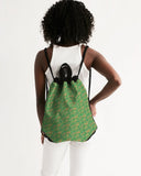 Green Hieroglyphics Canvas Drawstring Bag - Conscious Apparel Store