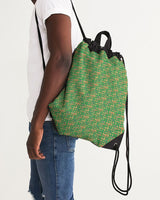 Green Hieroglyphics Canvas Drawstring Bag - Conscious Apparel Store