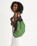 Green Hieroglyphics Canvas Drawstring Bag - Conscious Apparel Store