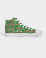 Green Hieroglyphics Men's Hightop Canvas Shoe - Conscious Apparel Store