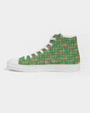 Green Hieroglyphics Men's Hightop Canvas Shoe - Conscious Apparel Store